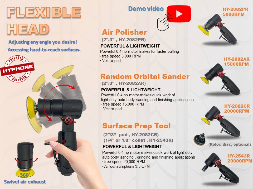 Flexible head sander/ grinder