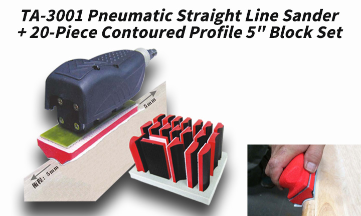 TA-3001 Pneumatic Straight Line Sander With 20-Piece Contoured Profile 5