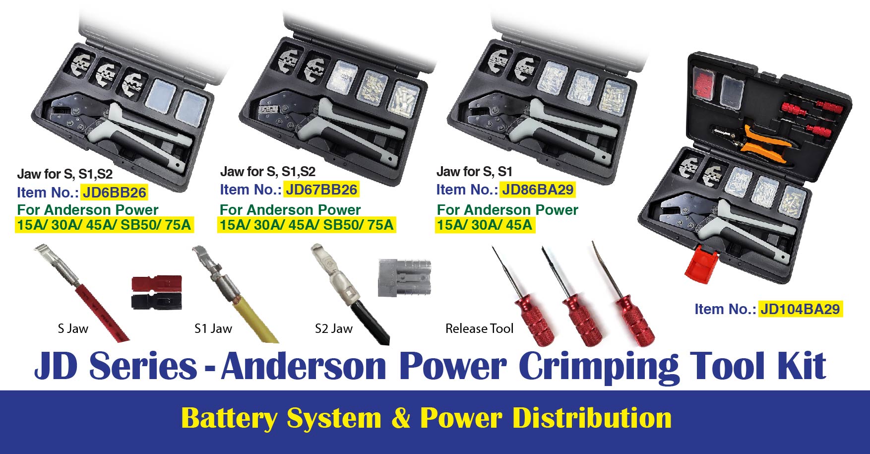 JD 系列－Anderson 電源壓接工具組套